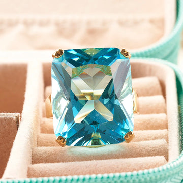 Cellacity Big carat sapphire blue color big gemstone women man ring Silver 925 rings Female Engagement Ring Gifts