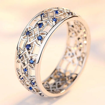 Beautiful Hollow Out Design Personalized and Versatile Engagement Wedding Ring Size 6-12