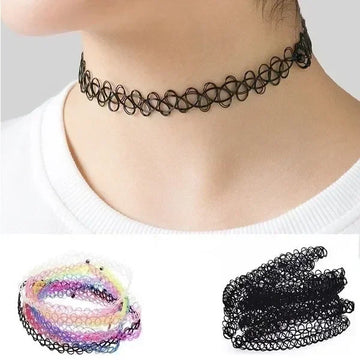 Delysia King 12 Pieces / Set Gothic Punk Elastic Hollow Chocker Women Jewelry Fishline Tattoo Stretch Vintage Necklace