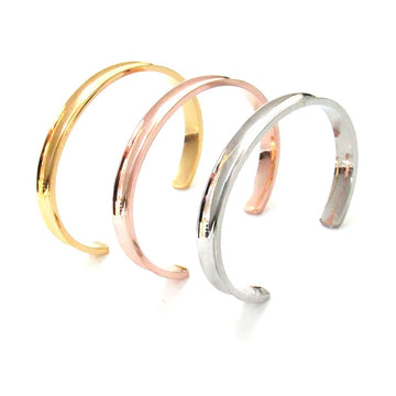 Fashion new stainless steel hair band bracelet C-shaped open arc groove rubber band titanium steel bracelet bracelet