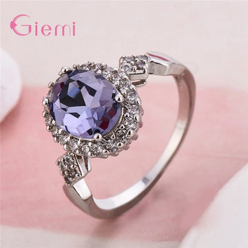 925 Sterling Silver Rings Engagement Wedding Ring Section Rotation Curve Style Cubic Zircon Ring For Women Girl