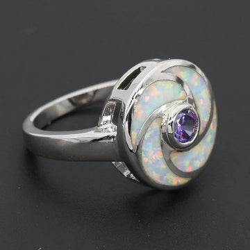 JLR-923 Real Fire Opal Gem Rings 925 Stamped Silver Rings For Women Charm Bridal Wedding Rings Hot Fine Jewelry Party Gift