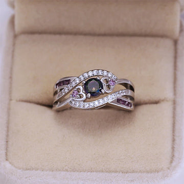 925 Sterling Silver Jewelry Sapphire Emerald Gemstone Engagement Rings For Women Wedding Party fine jewelry wholesale