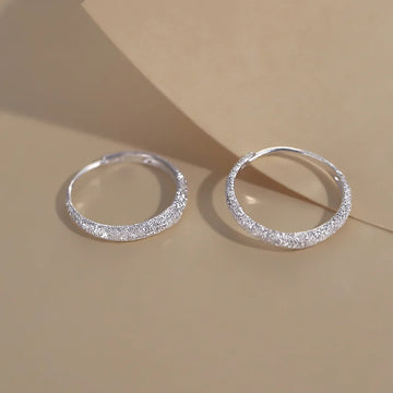 925 Silver Needle Piercing Circle Charm Hoop Earring For Women Girls Party Wedding  Jewelry eh1089