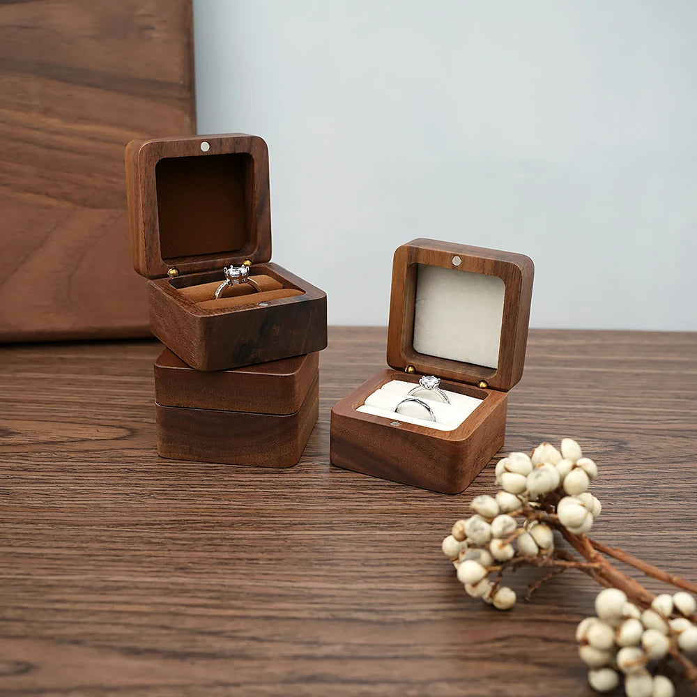 Wood Jewelry box wedding ring box Earring Rings Box Jewelry Organizer Box Luxury jewelry gift packaging Box package