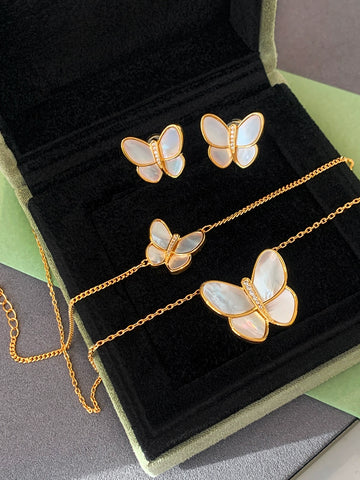 Natural Fritillary Butterfly Necklace Women 2023 New Trendy Niche Design High-Grade All-Match Choker Necklace