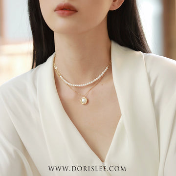 Mosaic Women Savi Style Minimalist Elegant Pearl Chain