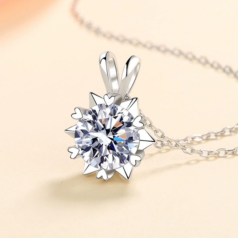 Diamond Snowflake Pendant Sterling Silver 520 Gift Necklace