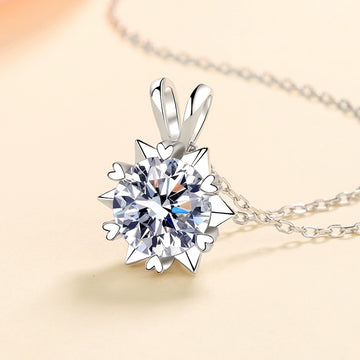 Diamond Snowflake Pendant Sterling Silver 520 Gift Necklace