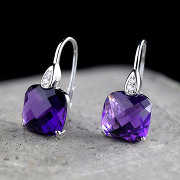 Elegant Simple and Fashionable Women's Amethyst Eardrop Jewelry