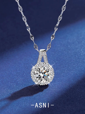 Accessible Luxury Super Flash Moissanite Single Diamond Female Pendant 18K Gold