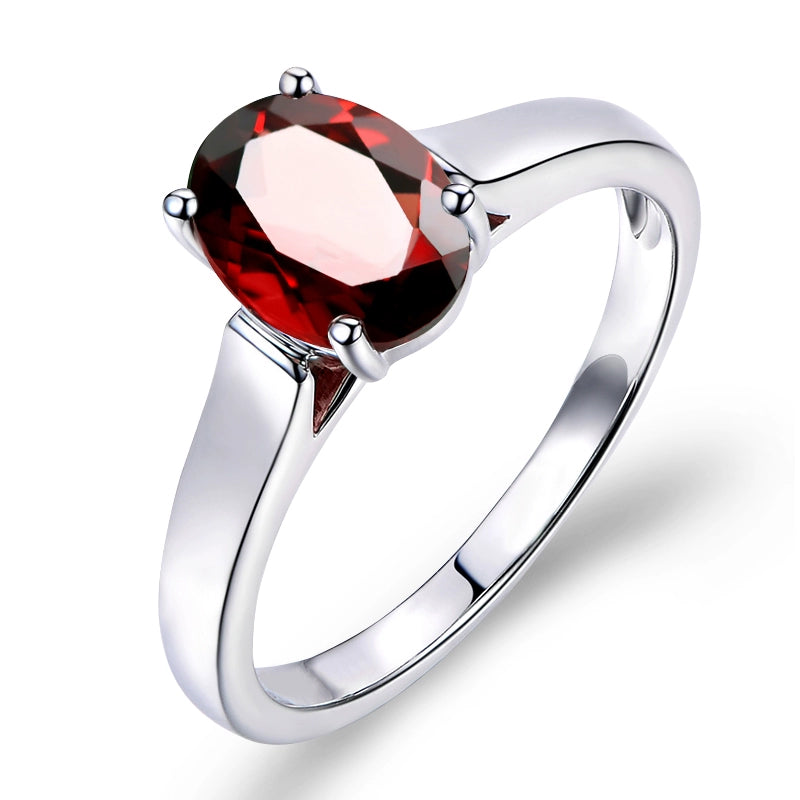 Women's 925 Sterling Silver Japanese and Korean Fashionmongers Garnet Ring