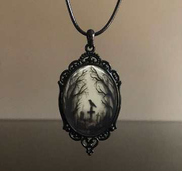 Y2g Gothic Pendant Handmade Dark Cool Earth Crow