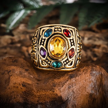 New Creative Unlimited Thanos Men's Ring 6 Gemstones Atmospheric Retro Accessories