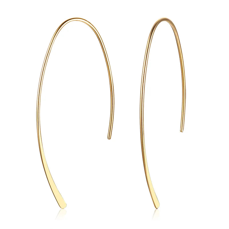 Stylish Geometric Hoop Earrings for Womens Girls Stainless Steel Minimalist Elegant Earings