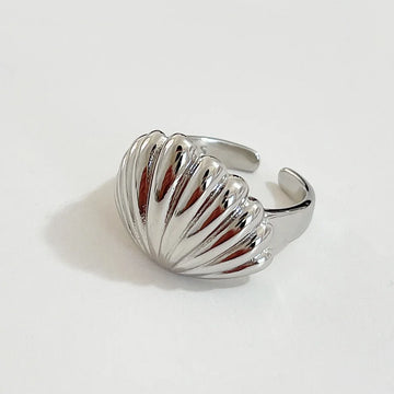 BFCLUB  Silver Color Irregular Ring Female Shell Open Simple Retro Style Handmade Rings Jewelry Birthday Gift