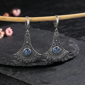 Long Pendant Natural Kyanite Earrings 925 Sterling Silver Earrings for Women Jewelry Vintage Engagement Party Anniversary Gift