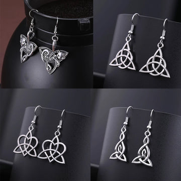 Vintage Viking Triquetra Animal Irish Celtics Knot Earrings Modern Women's Drop Earring Jewelry Magic Supernatural Amulet 2024