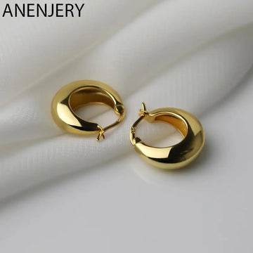 ANENJERY Geometric Chunky Hoop Earrings for Women Punk Ear Jewelry Wholesale