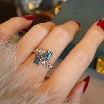 100% 925 Silver Sterling Silver Pure Sapphire Ring for Women Fine Anillos De Silver 925 Jewelry Wedding Bands Sapphire Gemstone