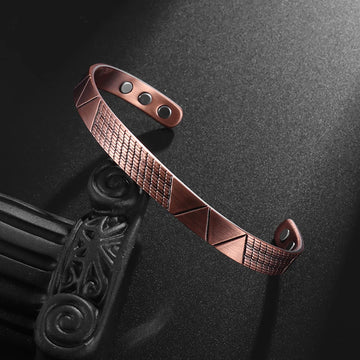 Retro Red Copper Magnetic Bracelet Pattern Red Copper Bracelet Red Copper Bracelet for Women