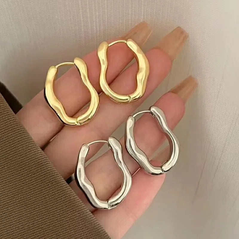 Irregular Geometric Earrings for Women's New Trendy and Personalized Design, Internet Famous Earrings With a Simple Temperament