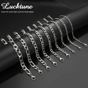 Lucktune Figaro Chain Bracelet for Men Women Stainless Steel Width 3-10 MM Bracelets Punk Jewelry Couple Gift Pulsera Hombre New