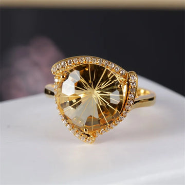 Original Design s925 Silver Inlaid Multicolor Gemstone Round Crystal Women's Ring Light Luxury Charm Rose Gold Jewelry