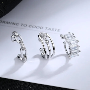 1 pcs Charming Line Zircon Clip On Earrings  Ear Cuff Without Piercing Earrings Jewelry