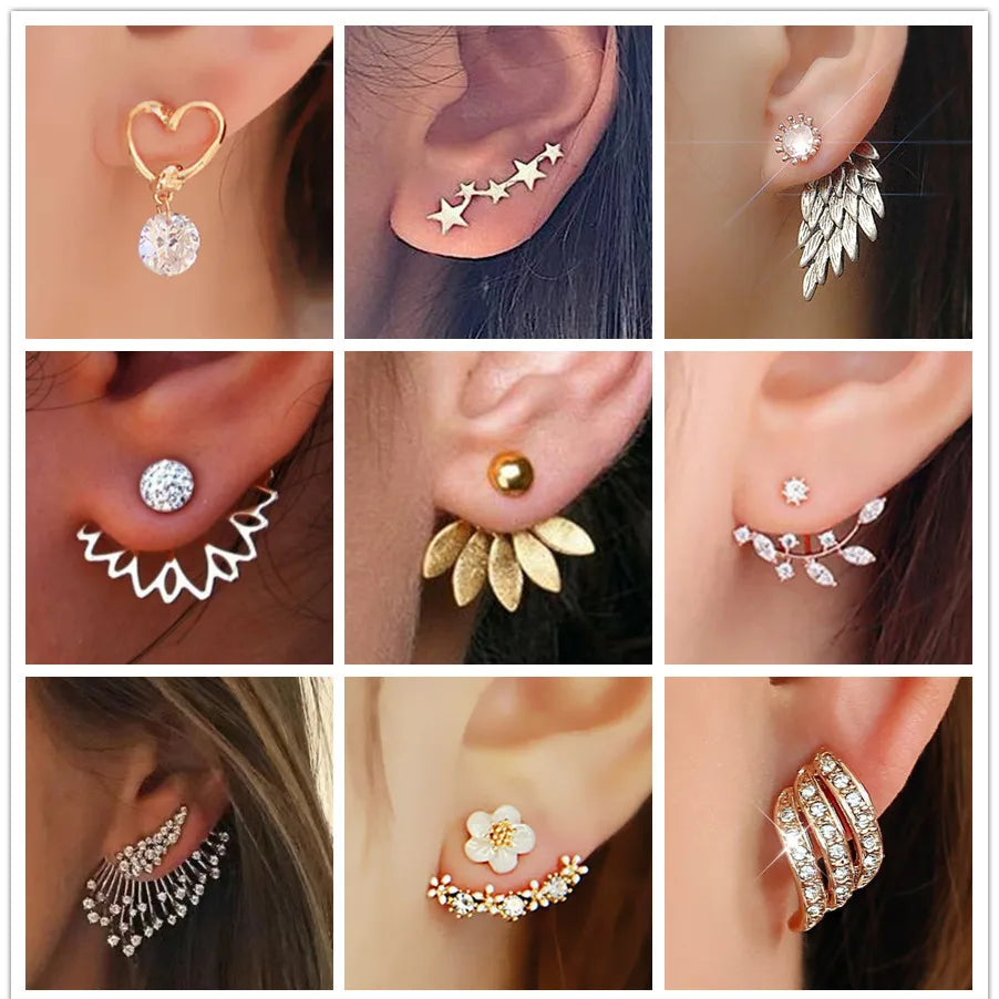 New Crystal Flower Drop Earrings for Women Fashion Jewelry Rhinestones Wholesale Gift Wedding Best Friend