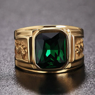 High Quality Metal Men's Ring Fashion Geometric Dragon Square Jewelry Accessories Classic Business Style Casual Party Ring