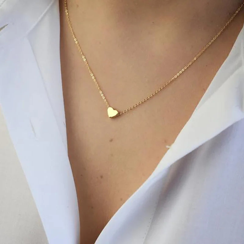 New Minimalist Clavicle Necklaces for Women Tiny Heart LOVE Necklaces Dainty Fashion Jewelry Beach Summer Collares Bijoux