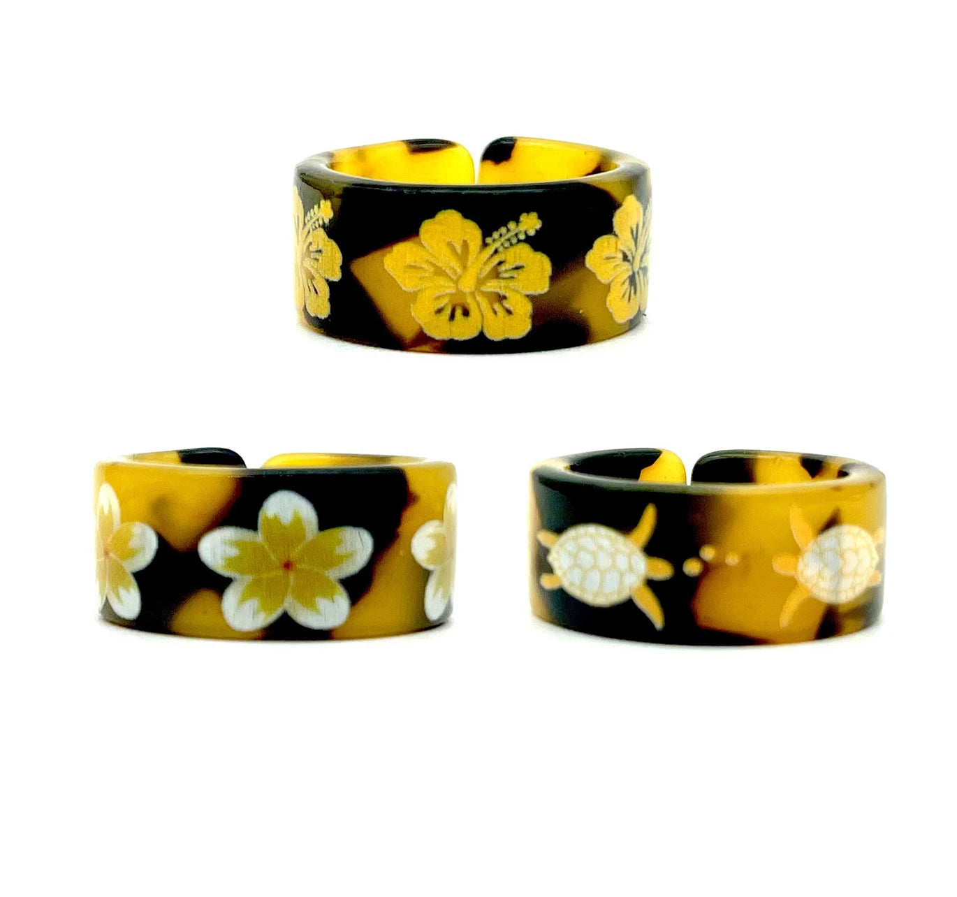 Fashion Tortoiseshell Rings Women Jewelry Cute Ring With 3 Styles Printed For Girls