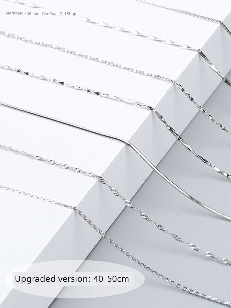 Jewelry Counter Pt950 Long and Thin Chain Platinum